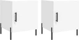 vidaXL - Nachtkastjes - 2 - st - 40x40x50 - cm - bewerkt - hout - wit