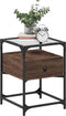 vidaXL - Nachtkastjes - 2 - st - 40x40x55 - cm - bewerkt - hout - bruin - eikenkleurig