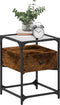 vidaXL - Nachtkastjes - 2 - st - 40x40x55 - cm - bewerkt - hout - gerookt - eikenkleurig