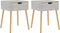 vidaXL - Nachtkastjes - 2 - st - 40x40x56 - cm - bewerkt - hout - betongrijs