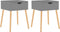 vidaXL - Nachtkastjes - 2 - st - 40x40x56 - cm - bewerkt - hout - grijs