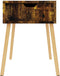 vidaXL - Nachtkastjes - 2 - st - 40x40x56 - cm - bewerkt - hout - gerookt - eikenkleurig