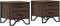 vidaXL - Nachtkastjes - 2 - st - 40x41x40 - cm - bewerkt - hout - bruin - eikenkleurig