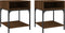 vidaXL - Nachtkastjes - 2 - st - 40x41x50 - cm - bewerkt - hout - bruin - eikenkleur