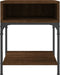 vidaXL - Nachtkastjes - 2 - st - 40x41x50 - cm - bewerkt - hout - bruin - eikenkleur