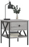 vidaXL - Nachtkastjes - 2 - st - 40x42x45 - cm - bewerkt - hout - grijs - sonoma - eiken
