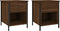 vidaXL - Nachtkastjes - 2 - st - 40x42x50 - cm - bewerkt - hout - bruin - eikenkleur