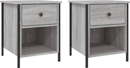 vidaXL - Nachtkastjes - 2 - st - 40x42x50 - cm - bewerkt - hout - grijs - sonoma - eiken
