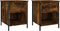 vidaXL - Nachtkastjes - 2 - st - 40x42x50 - cm - bewerkt - hout - gerookt - eikenkleurig