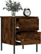 vidaXL - Nachtkastjes - 2 - st - 40x42x50 - cm - bewerkt - hout - gerookt - eikenkleurig