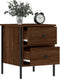 vidaXL - Nachtkastjes - 2 - st - 40x42x50 - cm - bewerkt - hout - bruin - eikenkleur