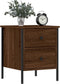 vidaXL - Nachtkastjes - 2 - st - 40x42x50 - cm - bewerkt - hout - bruin - eikenkleur