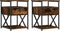 vidaXL - Nachtkastjes - 2 - st - 40x42x55 - cm - bewerkt - hout - gerookt - eikenkleurig