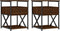 vidaXL - Nachtkastjes - 2 - st - 40x42x55 - cm - bewerkt - hout - bruin - eikenkleur