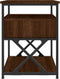 vidaXL - Nachtkastjes - 2 - st - 40x42x55 - cm - bewerkt - hout - bruin - eikenkleur