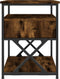 vidaXL - Nachtkastjes - 2 - st - 40x42x55 - cm - bewerkt - hout - gerookt - eikenkleurig
