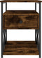 vidaXL - Nachtkastjes - 2 - st - 40x42x55 - cm - bewerkt - hout - gerookt - eikenkleurig
