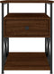 vidaXL - Nachtkastjes - 2 - st - 40x42x55 - cm - bewerkt - hout - bruin - eikenkleur
