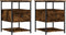 vidaXL - Nachtkastjes - 2 - st - 40x42x56 - cm - bewerkt - hout - gerookt - eikenkleurig