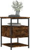 vidaXL - Nachtkastjes - 2 - st - 40x42x56 - cm - bewerkt - hout - gerookt - eikenkleurig