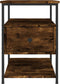 vidaXL - Nachtkastjes - 2 - st - 40x42x56 - cm - bewerkt - hout - gerookt - eikenkleurig