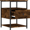 vidaXL - Nachtkastjes - 2 - st - 40x42x56 - cm - bewerkt - hout - gerookt - eikenkleurig