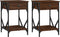vidaXL - Nachtkastjes - 2 - st - 40x42x60 - cm - bewerkt - hout - bruin - eikenkleur