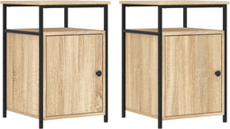 vidaXL - Nachtkastjes - 2 - st - 40x42x60 - cm - bewerkt - hout - sonoma - eikenkleurig