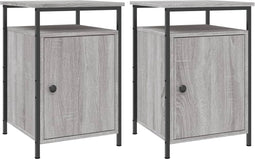 vidaXL - Nachtkastjes - 2 - st - 40x42x60 - cm - bewerkt - hout - grijs - sonoma - eiken
