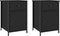 vidaXL - Nachtkastjes - 2 - st - 40x42x60 - cm - bewerkt - hout - zwart