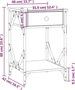 vidaXL - Nachtkastjes - 2 - st - 40x42x60 - cm - bewerkt - hout - sonoma - eikenkleurig