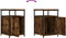 vidaXL - Nachtkastjes - 2 - st - 40x42x60 - cm - bewerkt - hout - gerookt - eikenkleurig