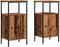 vidaXL - Nachtkastjes - 2 - st - 41x31x80 - cm - bewerkt - hout - oud - houtkleurig