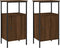 vidaXL - Nachtkastjes - 2 - st - 41x31x80 - cm - bewerkt - hout - bruin - eikenkleur