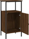 vidaXL - Nachtkastjes - 2 - st - 41x31x80 - cm - bewerkt - hout - bruin - eikenkleur