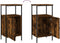 vidaXL - Nachtkastjes - 2 - st - 41x31x80 - cm - bewerkt - hout - gerookt - eikenkleurig