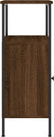 vidaXL - Nachtkastjes - 2 - st - 41x31x80 - cm - bewerkt - hout - bruin - eikenkleur