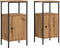 vidaXL - Nachtkastjes - 2 - st - 41x31x80cm - bewerkt - hout - artisanaal - eikenkleur