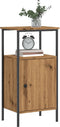 vidaXL - Nachtkastjes - 2 - st - 41x31x80cm - bewerkt - hout - artisanaal - eikenkleur