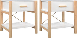 vidaXL - Nachtkastjes - 2 - st - 42x38x45 - cm - bewerkt - hout - wit