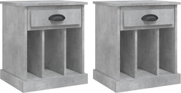 vidaXL - Nachtkastjes - 2 - st - 43x36x50 - cm - betongrijs