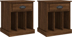vidaXL - Nachtkastjes - 2 - st - 43x36x50 - cm - bruin - eikenkleur