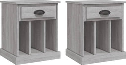 vidaXL - Nachtkastjes - 2 - st - 43x36x50 - cm - grijs - sonoma - eikenkleurig