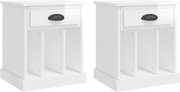 vidaXL - Nachtkastjes - 2 - st - 43x36x50 - cm - hoogglans - wit