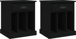 vidaXL - Nachtkastjes - 2 - st - 43x36x50 - cm - zwart