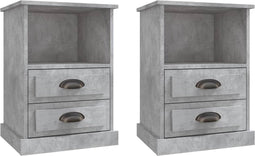 vidaXL - Nachtkastjes - 2 - st - 43x36x60 - cm - betongrijs