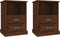 vidaXL - Nachtkastjes - 2 - st - 43x36x60 - cm - bewerkt - hout - bruin - eikenkleur