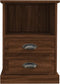vidaXL - Nachtkastjes - 2 - st - 43x36x60 - cm - bewerkt - hout - bruin - eikenkleur