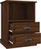 vidaXL - Nachtkastjes - 2 - st - 43x36x60 - cm - bewerkt - hout - bruin - eikenkleur