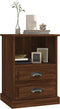 vidaXL - Nachtkastjes - 2 - st - 43x36x60 - cm - bewerkt - hout - bruin - eikenkleur